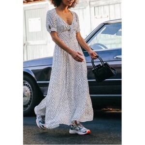 Urban Outfitters Devin White Polka Dot Maxi Dress
